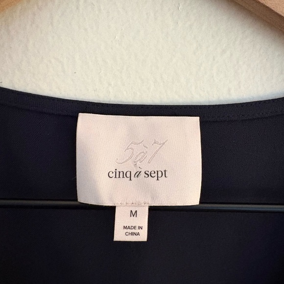 Cinq à Sept Kenna Twist Sleeveless Tank Top Blouse Navy Blue Women’s Medium - Picture 3 of 8